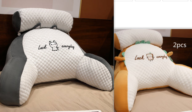 Fluffy triangle reading cushion and lumbar backrest pillow for sofa, bed, or office chair