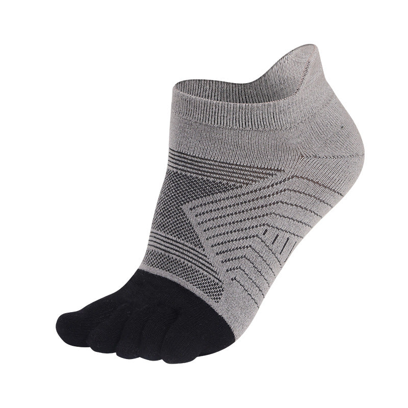 Autumn winter thickened men's wool five-finger socks in a warm, textured design