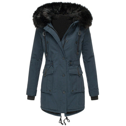 Women's winter fleece-lined cotton padded clothing in thickened design