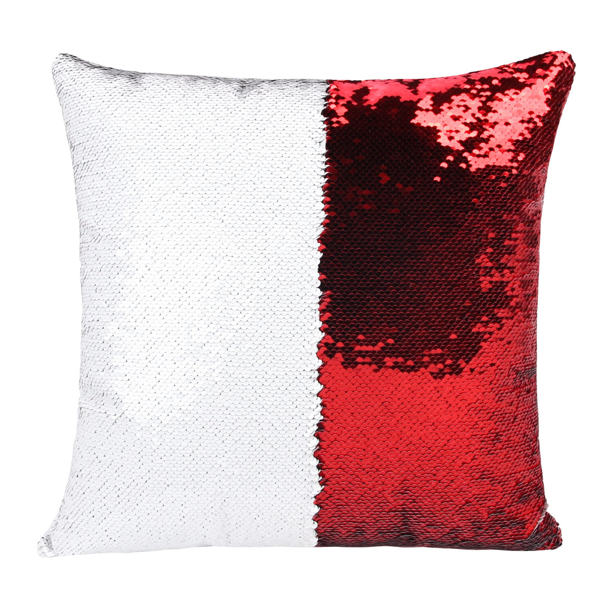 Sequins throw pillowcase with custom photo, reversible sequin design and personalized image detail