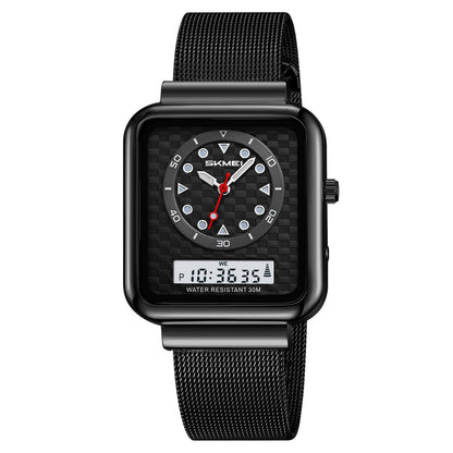 Multifunctional business men’s electronic watch with digital display and sleek design