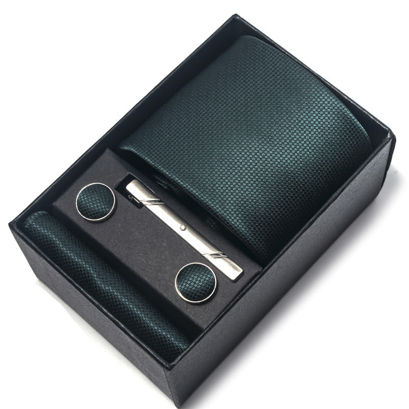 Men's polyester yarn-dyed jacquard formal tie in a close-up product view