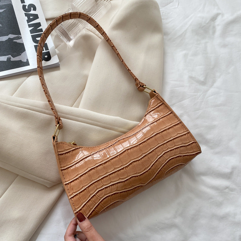 Women's small shoulder and underarm bag by BACKUPMYFILESNOW® with minimalist design and compact size, perfect for everyday use.