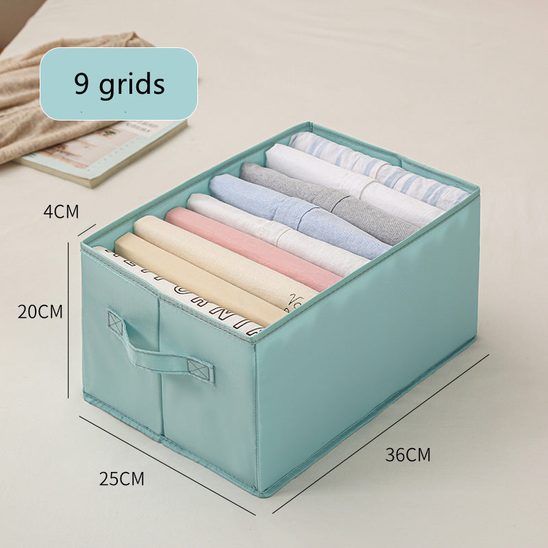 Clothes denim pants drawer organizer box for neatly storing jeans and trousers