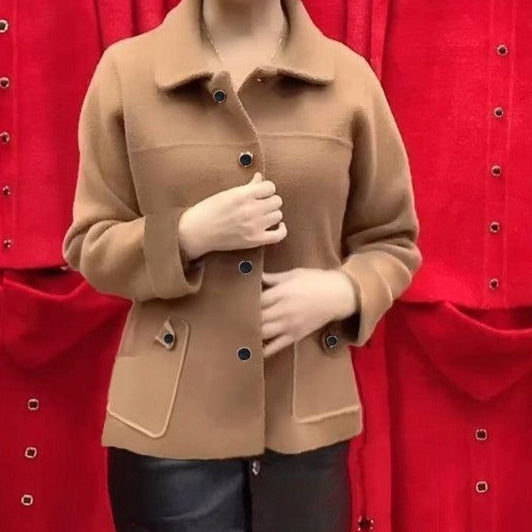 Women's woolen coat outerwear in a classic design by My Store