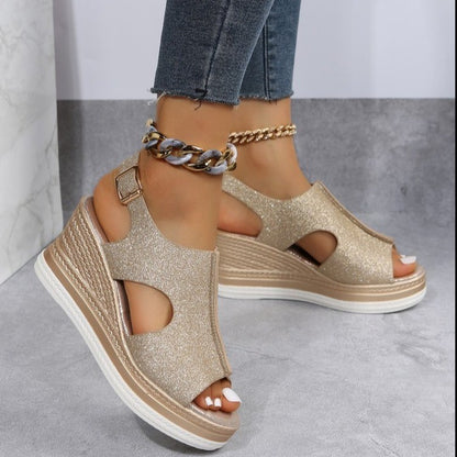 Summer Plus Size Roman Style Wedge Heeled Sandals