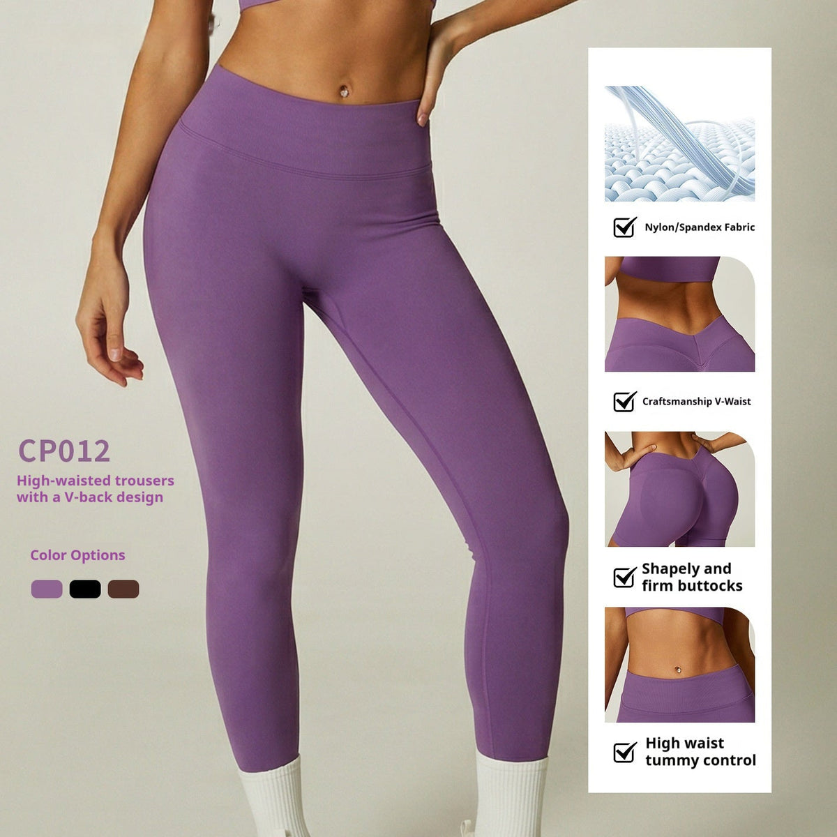 High-waisted quick-drying yoga pants in a tight fit by My Store