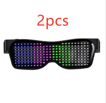 Multicolor party LED glasses with dynamic flashing lights, glowing frame, and novelty eyewear design