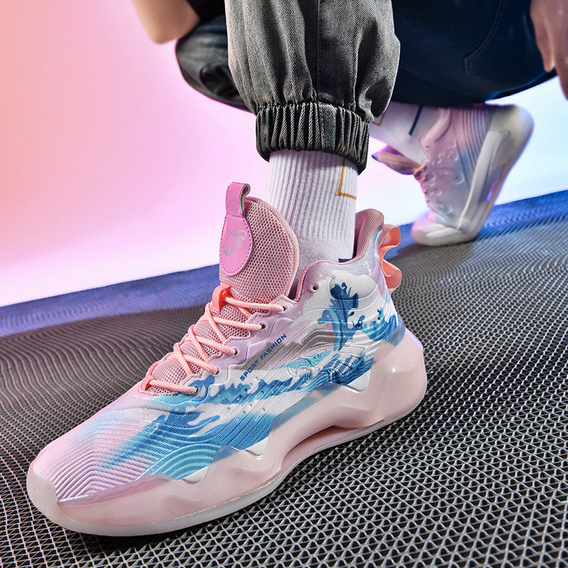 Luminous high-top basketball shoes by My Store in a sporty design
