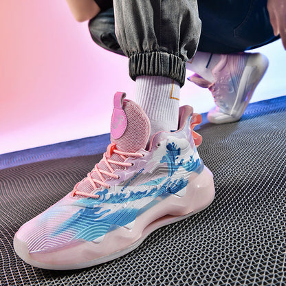 Luminous high-top basketball shoes by My Store in a sporty design