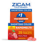 Zicam Cherry Zinc Rapidmelts cold remedy package with 25 lozenges, featuring cherry flavor and zinc ingredients for quick relief.