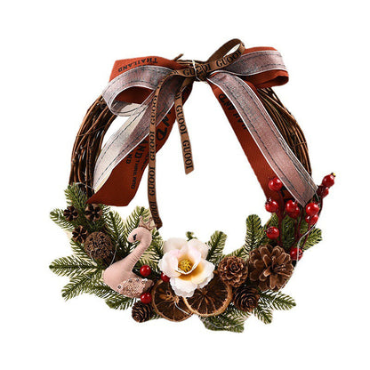Christmas wreath decoration with festive greenery and ornaments for holiday home decor