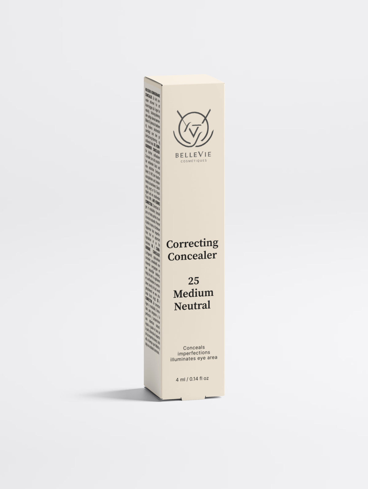 BelleVie Cosmétiques Hydrating Correcting Concealer in 25 Medium Neutral, featuring balanced everyday coverage.