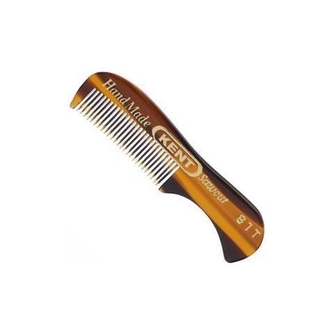 Kent 81T handmade beard and moustache comb, 73mm size, natural wooden handle for grooming and styling facial hair.