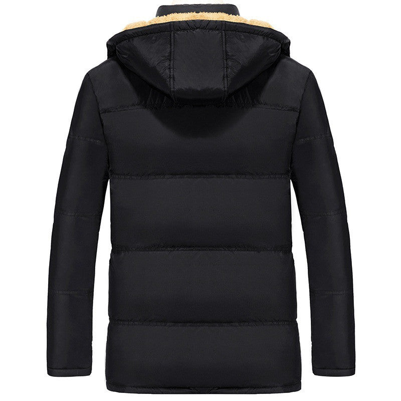 Men’s plus velvet padded winter jacket in a warm, quilted design