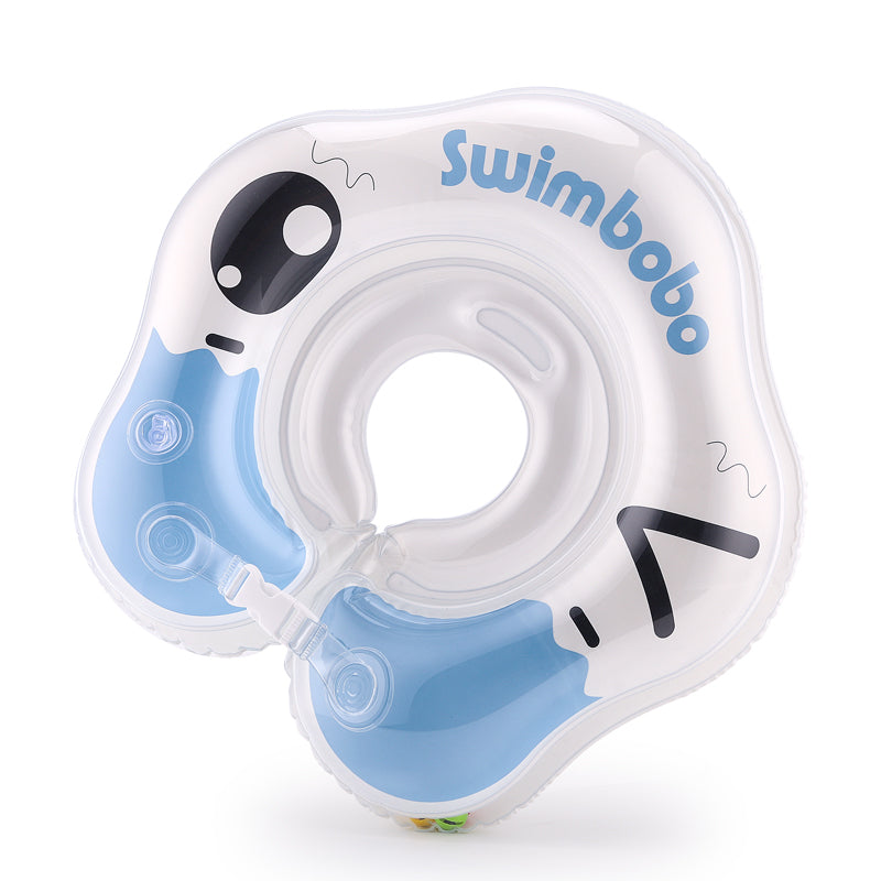 Baby swimming ring floating in water, designed for infant pool use