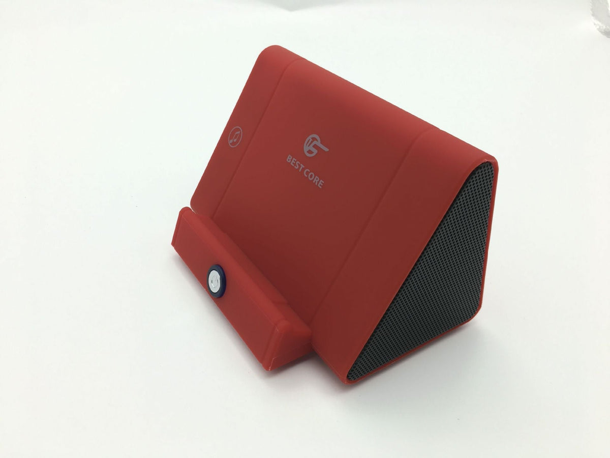 Smart Bluetooth speaker with compact black design and wireless audio controls