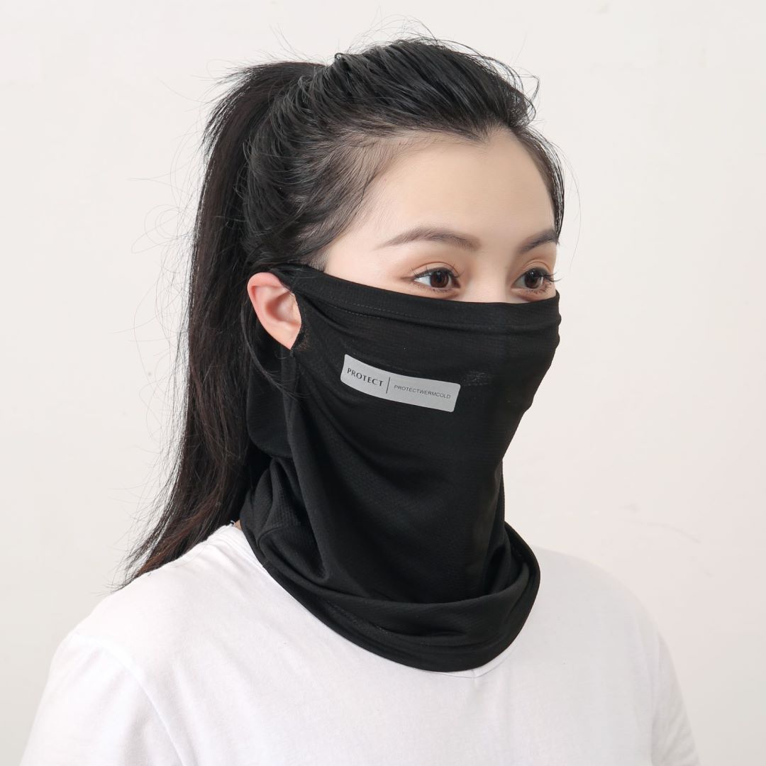 Ice silk sun protection mask for UV defense, lightweight face covering in smooth fabric