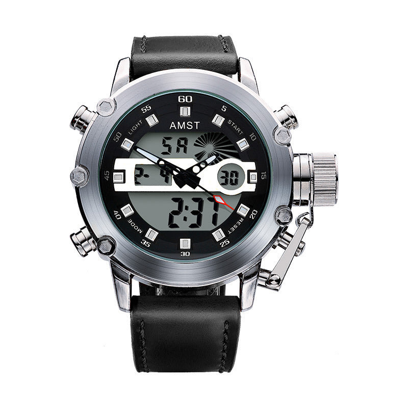 Men's multi-functional casual sports waterproof electronic watch with digital display and durable wristband