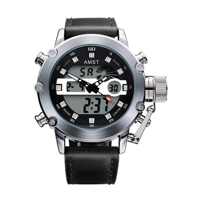 Men's multi-functional casual sports waterproof electronic watch with digital display and durable wristband