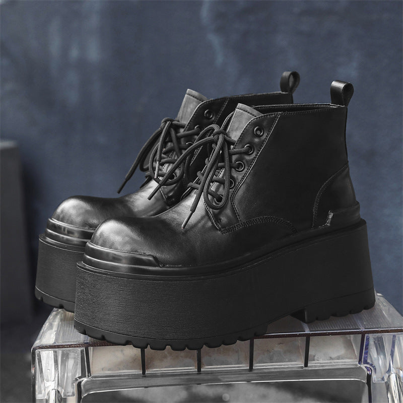 British-style vintage chunky-soled men's shoes in classic leather design