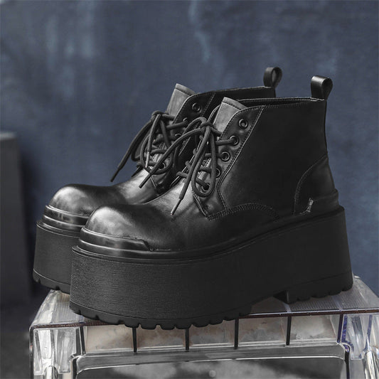 British-style vintage chunky-soled men's shoes in classic leather design