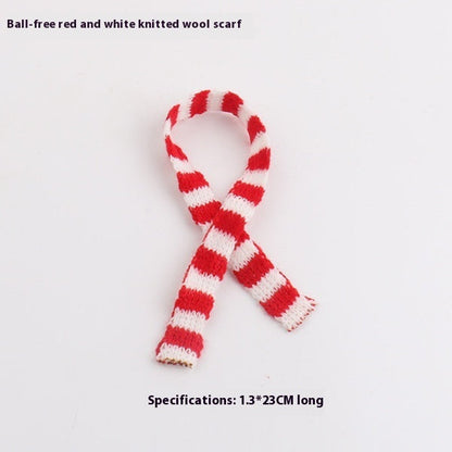 Mini Christmas scarf hat doll decoration in festive red and white attire