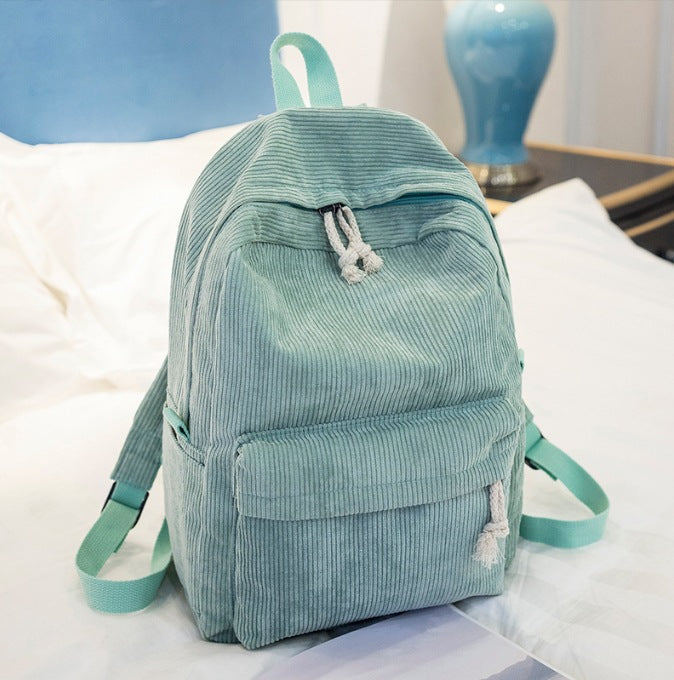 Customisable velour fabric large capacity backpack with spacious interior and adjustable shoulder straps