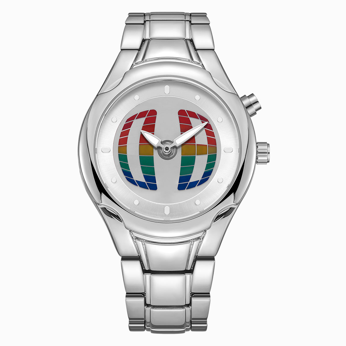 Digital dual-display original quartz wristwatch with digital and analog time display, black strap, and round face
