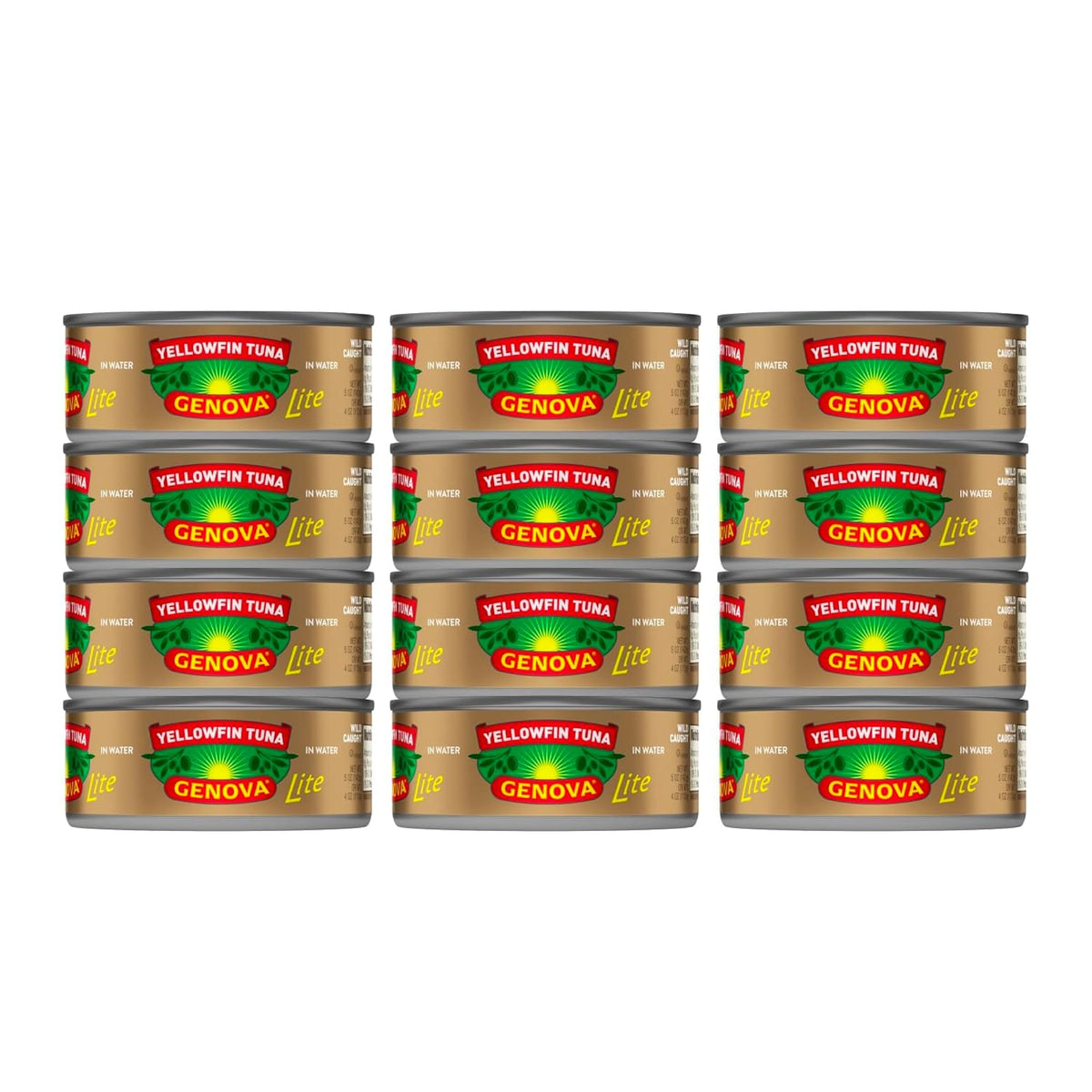 Genova Premium Yellowfin Tuna in lemon and Herbes de Provence olive oil, 5 oz cans, packaged tuna fish, solid light, 12-pack