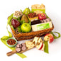 Gourmet gift basket by A Gift Inside with fresh fruit, nuts, meats, and cheeses, perfect for holidays, corporate gifts, and special occasions.