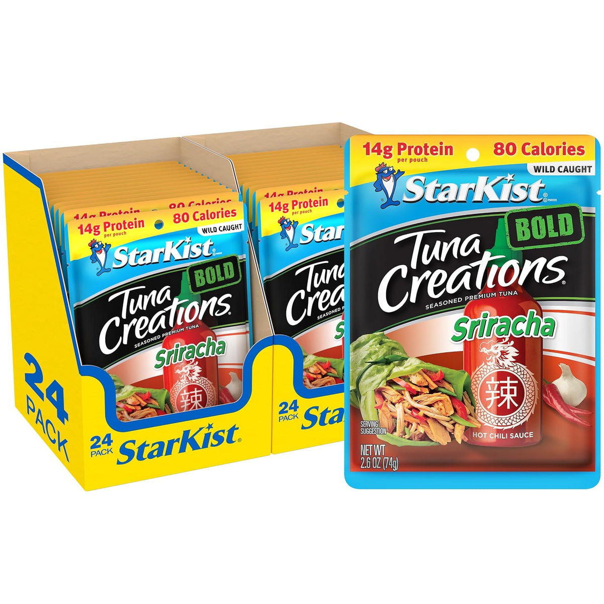StarKist Tuna Creations Chipotle Lime packaged tuna fish pouch, 2.6oz, 24-pack, ready-to-eat seafood snack
