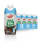 BOOST Glucose Control Max Protein Nutritional Drink in chocolate flavor, 11 fl oz bottle with label and cap visible.