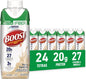 BOOST High Protein with Fiber Chocolate nutritional shake 24-pack, showing bottles with chocolate-flavored drink and label details