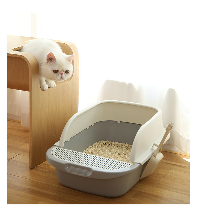 Baby Cat deodorant excrement basin sand basin for cats, white plastic litter box with odor-control design