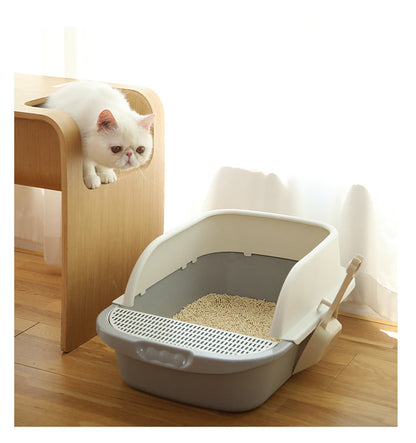 Baby Cat deodorant excrement basin sand basin for cats, white plastic litter box with odor-control design