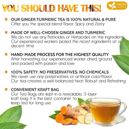 Premium Ginger Turmeric Tea Bags