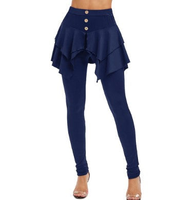 Tiered ruffle skirted legging in a soft, layered design with attached skirt and fitted leggings