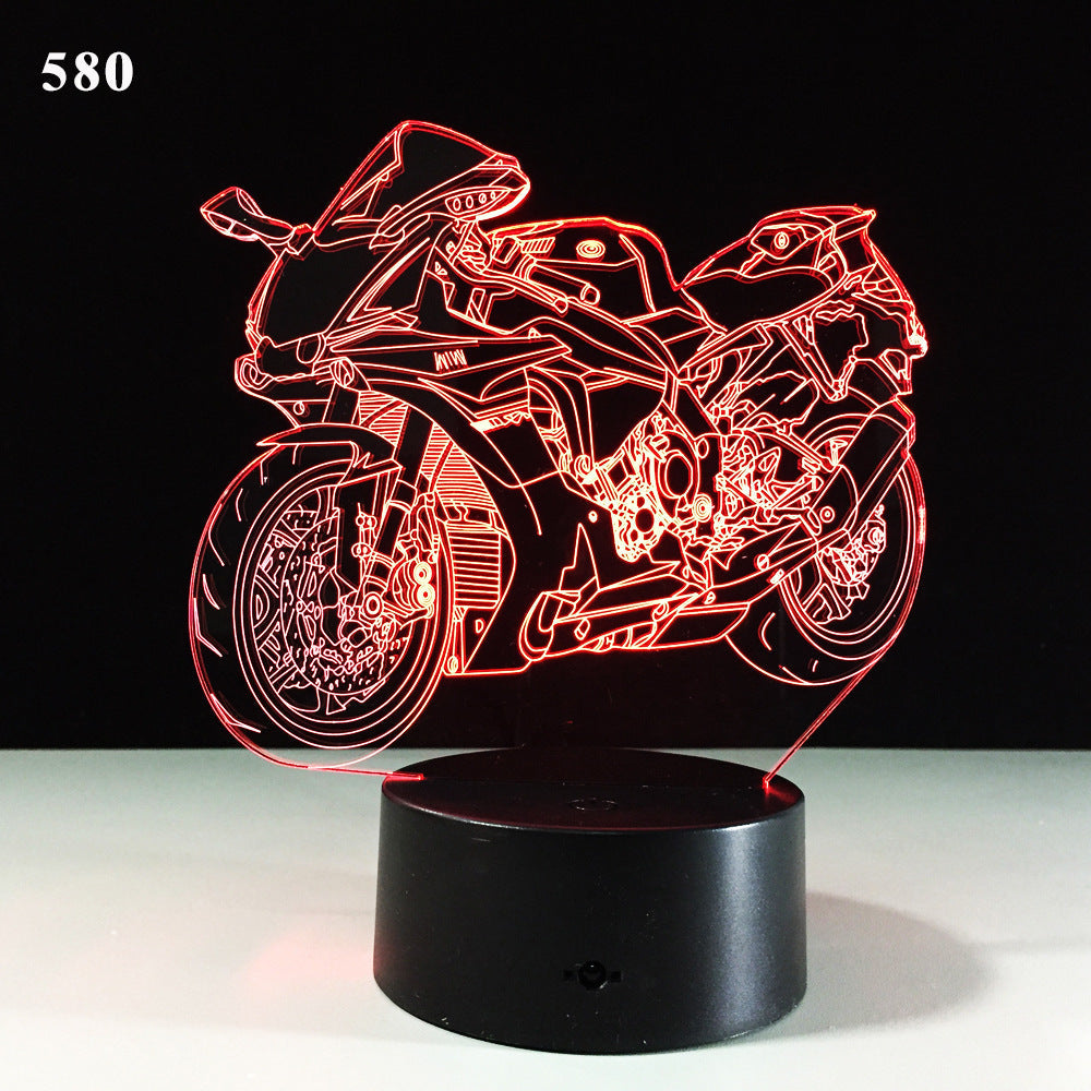 Motorcycle LED desk lamp by My Store, featuring a detailed motorcycle design and bright LED lighting