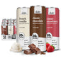Slate Milk high protein milk shakes and iced coffees in chocolate, mocha, vanilla, and French vanilla flavors, 11 fl oz cans.