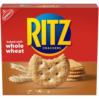 Ritz Fresh Stacks Original snack crackers in a large party size box with 16 multi-pack snack packs.
