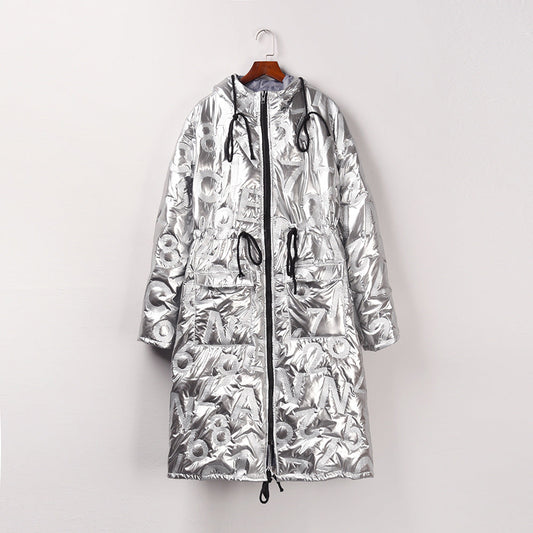 Bright quilted warm winter cotton clothing garment close-up
