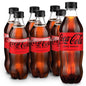 Coca-Cola Zero Sugar diet soda cans in a 12-pack, 12 fl oz each, displayed in a fridge pack with red and white branding.