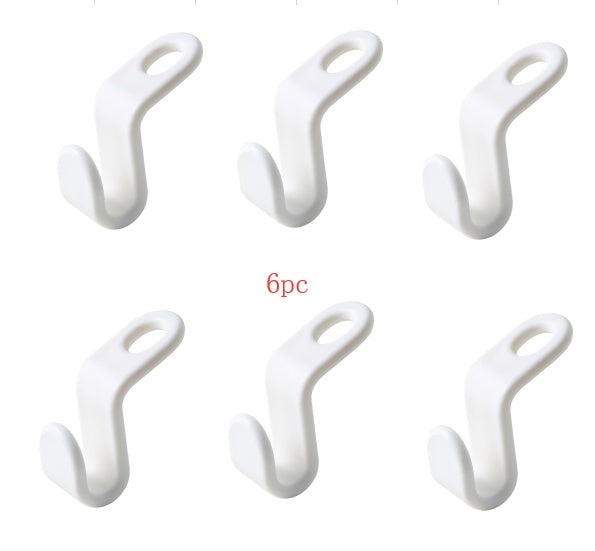Plastic closet stack hanger rack with multi-function wardrobe hooks for space-saving bedroom storage and coat organization