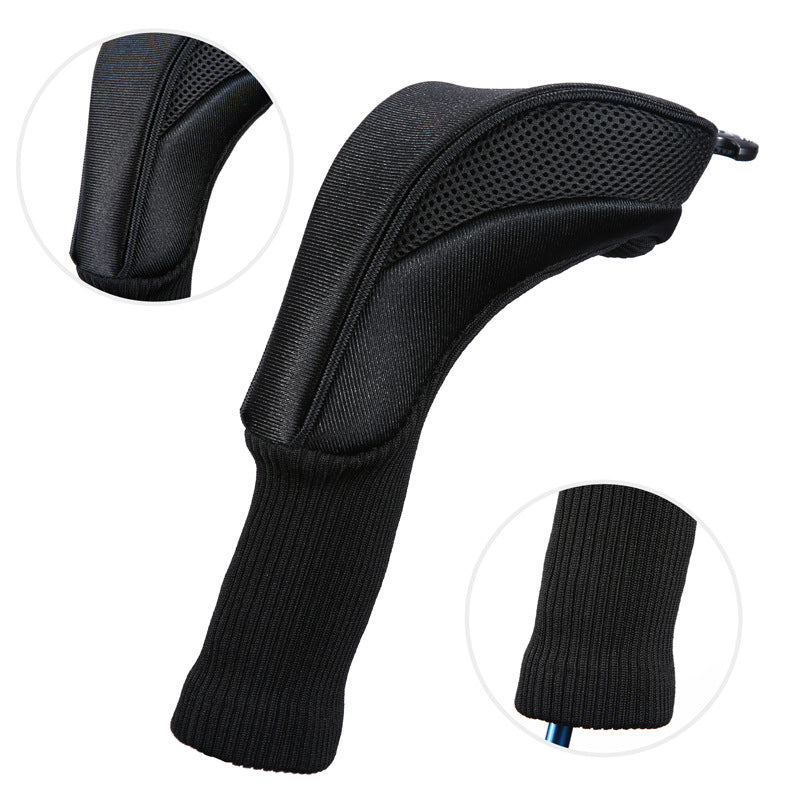 Club Cover, Type 0 golf club headcover in black fabric with protective fit