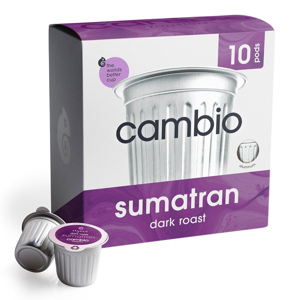 Cambio Roasters Colombian Medium Roast organic coffee pods, recyclable aluminum, Keurig compatible, 60-count, bold flavor, fresh taste