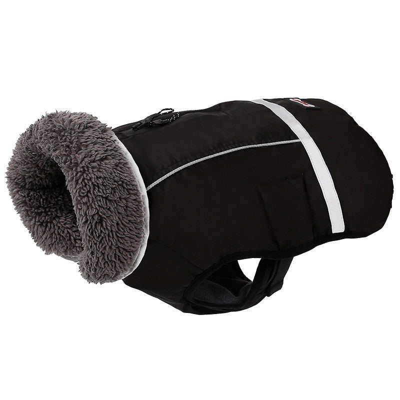 Reflective warm clothing for big dog, designed for visible comfort and protection in cold weather