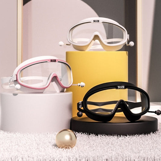 Anti-fog waterproof electroplating swimming goggles with tinted lenses and adjustable strap