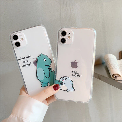 Transparent airbag anti-fall mobile phone case protective cover for cute couples
