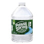 Poland Spring half-pint natural spring water bottles in a 12-pack, showing clear bottles filled with fresh spring water.